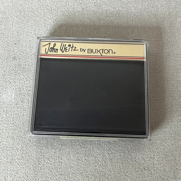 John Weitz by Buxton Black Billfold, Three Fold Leather Wallet NIB - Picture 1 of 6